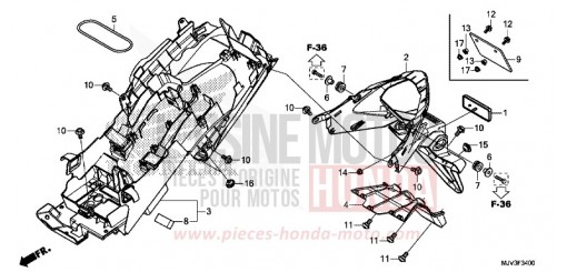 GARDE-BOUE ARRIERE CBR500RAF de 2015
